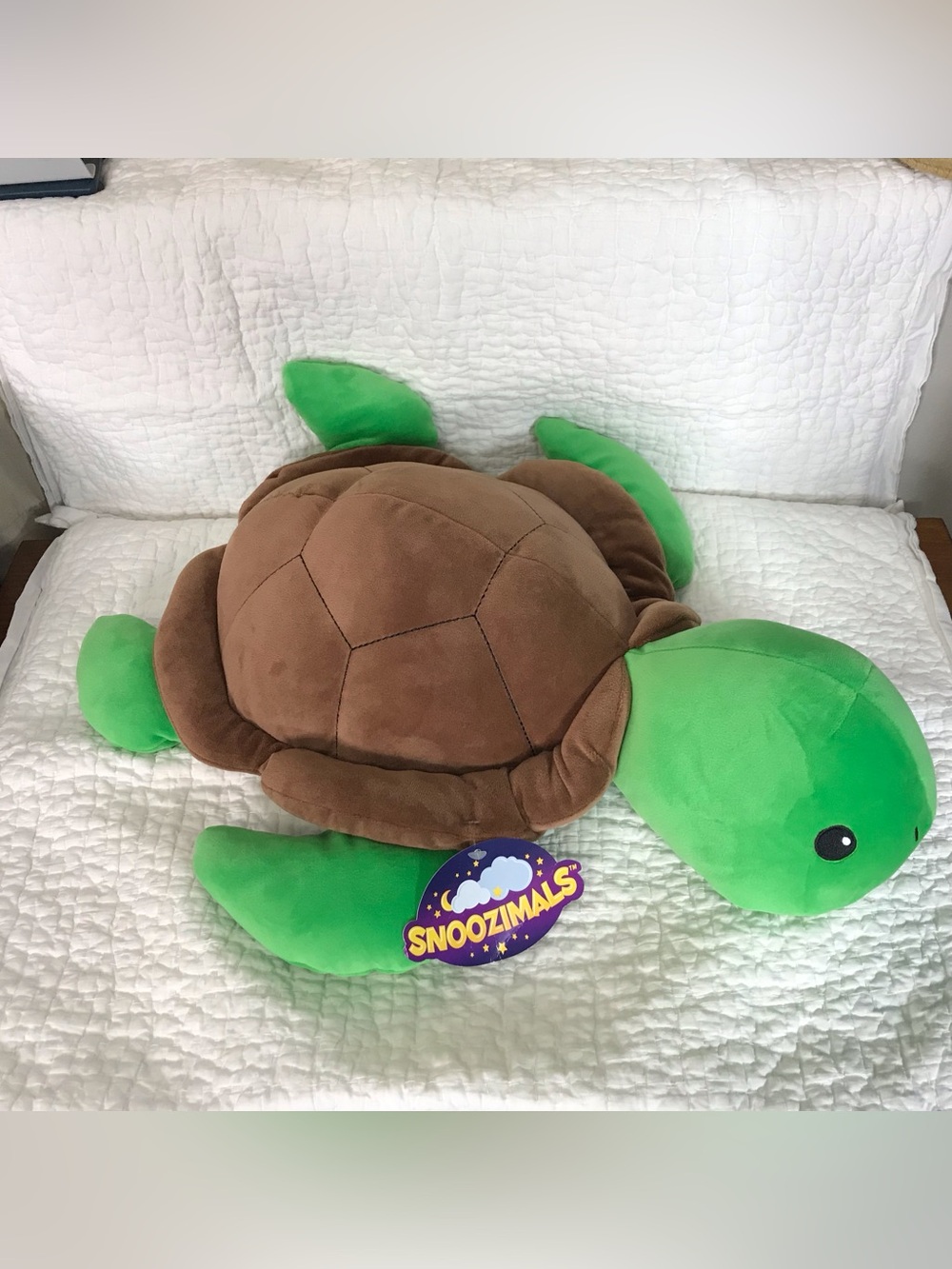 Snoozimals 20” Green & Brown Plush Turtle Stuffed Animal NWT